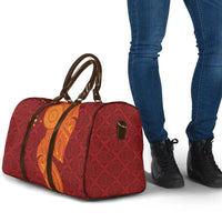Niue Polynesian Hiapo Tattoo Art Travel Bag Half Style Red Yellow Color LT03 - Polynesian Pride