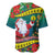 New Caledonia Christmas Baseball Jersey Santa Claus and Kanak Flag Mix Poinsettia Maori Pattern LT03 - Polynesian Pride