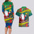 New Caledonia Christmas Couples Matching Long Sleeve Bodycon Dress and Hawaiian Shirt Santa Claus and Kanak Flag Mix Poinsettia Maori Pattern LT03 - Polynesian Pride