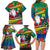 New Caledonia Christmas Family Matching Long Sleeve Bodycon Dress and Hawaiian Shirt Santa Claus and Kanak Flag Mix Poinsettia Maori Pattern LT03 - Polynesian Pride