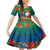 New Caledonia Christmas Family Matching Mermaid Dress and Hawaiian Shirt Santa Claus and Kanak Flag Mix Poinsettia Maori Pattern LT03 Daughter's Dress Green - Polynesian Pride