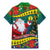 New Caledonia Christmas Family Matching Mermaid Dress and Hawaiian Shirt Santa Claus and Kanak Flag Mix Poinsettia Maori Pattern LT03 - Polynesian Pride