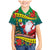 New Caledonia Christmas Family Matching Mermaid Dress and Hawaiian Shirt Santa Claus and Kanak Flag Mix Poinsettia Maori Pattern LT03 Son's Shirt Green - Polynesian Pride