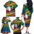 New Caledonia Christmas Family Matching Off Shoulder Long Sleeve Dress and Hawaiian Shirt Santa Claus and Kanak Flag Mix Poinsettia Maori Pattern LT03 - Polynesian Pride