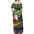 New Caledonia Christmas Family Matching Off Shoulder Maxi Dress and Hawaiian Shirt Santa Claus and Kanak Flag Mix Poinsettia Maori Pattern LT03 - Polynesian Pride