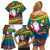 New Caledonia Christmas Family Matching Off Shoulder Short Dress and Hawaiian Shirt Santa Claus and Kanak Flag Mix Poinsettia Maori Pattern LT03 - Polynesian Pride