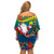 New Caledonia Christmas Family Matching Off Shoulder Short Dress and Hawaiian Shirt Santa Claus and Kanak Flag Mix Poinsettia Maori Pattern LT03 - Polynesian Pride