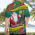 New Caledonia Christmas Hawaiian Shirt Santa Claus and Kanak Flag Mix Poinsettia Maori Pattern LT03 - Polynesian Pride