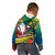 New Caledonia Christmas Kid Hoodie Santa Claus and Kanak Flag Mix Poinsettia Maori Pattern LT03 - Polynesian Pride