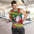 New Caledonia Christmas Men Tank Top Santa Claus and Kanak Flag Mix Poinsettia Maori Pattern LT03 Green - Polynesian Pride