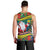 New Caledonia Christmas Men Tank Top Santa Claus and Kanak Flag Mix Poinsettia Maori Pattern LT03 - Polynesian Pride