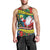 New Caledonia Christmas Men Tank Top Santa Claus and Kanak Flag Mix Poinsettia Maori Pattern LT03 - Polynesian Pride