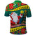 New Caledonia Christmas Polo Shirt Santa Claus and Kanak Flag Mix Poinsettia Maori Pattern LT03 - Polynesian Pride