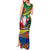 New Caledonia Christmas Tank Maxi Dress Santa Claus and Kanak Flag Mix Poinsettia Maori Pattern LT03 - Polynesian Pride