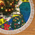 New Caledonia Christmas Tree Skirt Santa Claus and Kanak Flag Mix Poinsettia Maori Pattern LT03 - Polynesian Pride