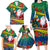 Personalised New Caledonia Christmas Family Matching Long Sleeve Bodycon Dress and Hawaiian Shirt Santa Claus and Kanak Flag Mix Poinsettia Maori Pattern LT03 - Polynesian Pride