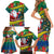 Personalised New Caledonia Christmas Family Matching Short Sleeve Bodycon Dress and Hawaiian Shirt Santa Claus and Kanak Flag Mix Poinsettia Maori Pattern LT03 - Polynesian Pride