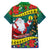 Personalised New Caledonia Christmas Family Matching Short Sleeve Bodycon Dress and Hawaiian Shirt Santa Claus and Kanak Flag Mix Poinsettia Maori Pattern LT03 - Polynesian Pride