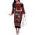 New Zealand Christmas Off The Shoulder Long Sleeve Dress Meri Kirihimete Aotearoa Warrior on Waka with Maori Art Tattoo