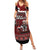 New Zealand Christmas Summer Maxi Dress Meri Kirihimete Aotearoa Warrior on Waka with Maori Art Tattoo