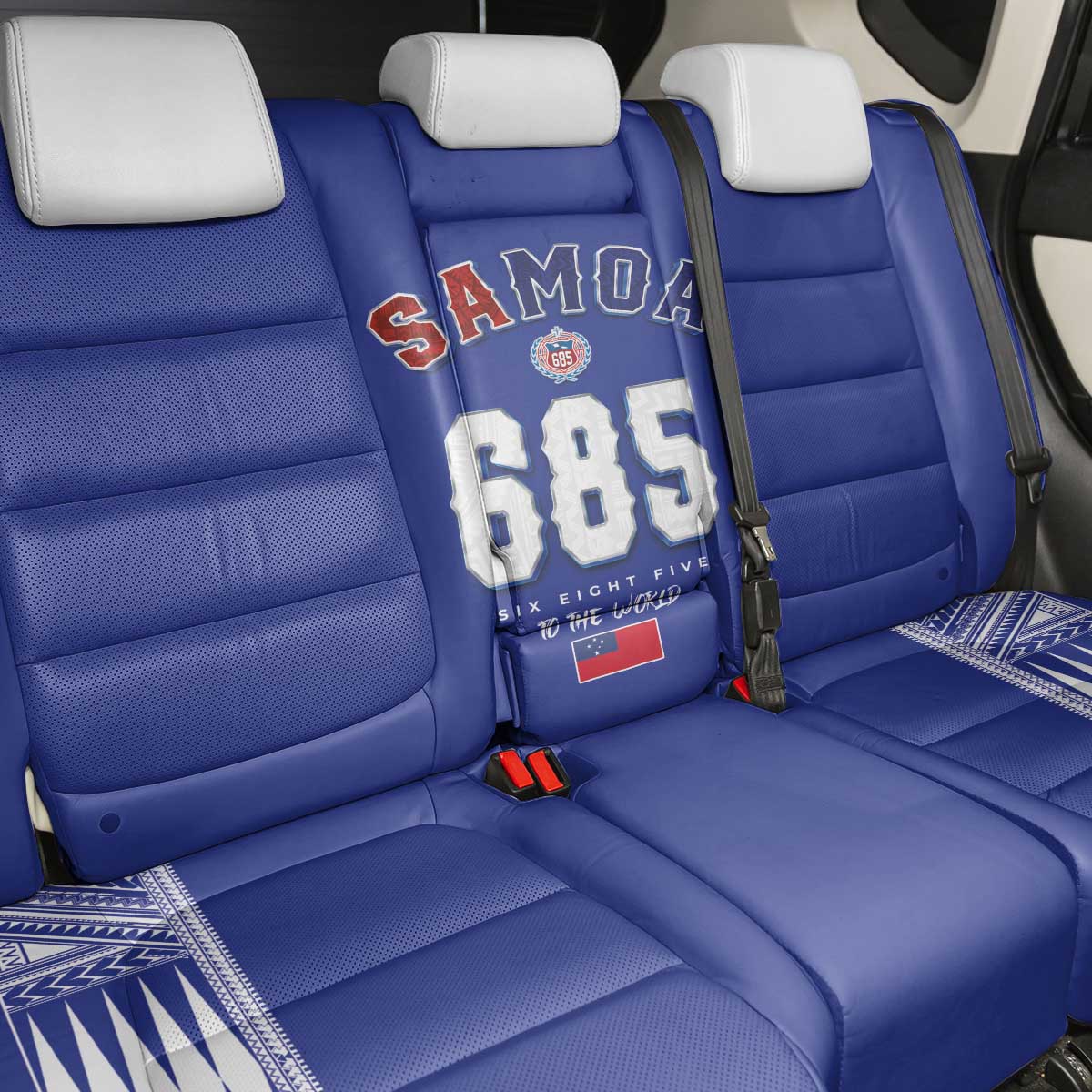 Toa Samoa Rugby Back Car Seat Cover Six Eight Five to The World LT03 - Polynesian Pride