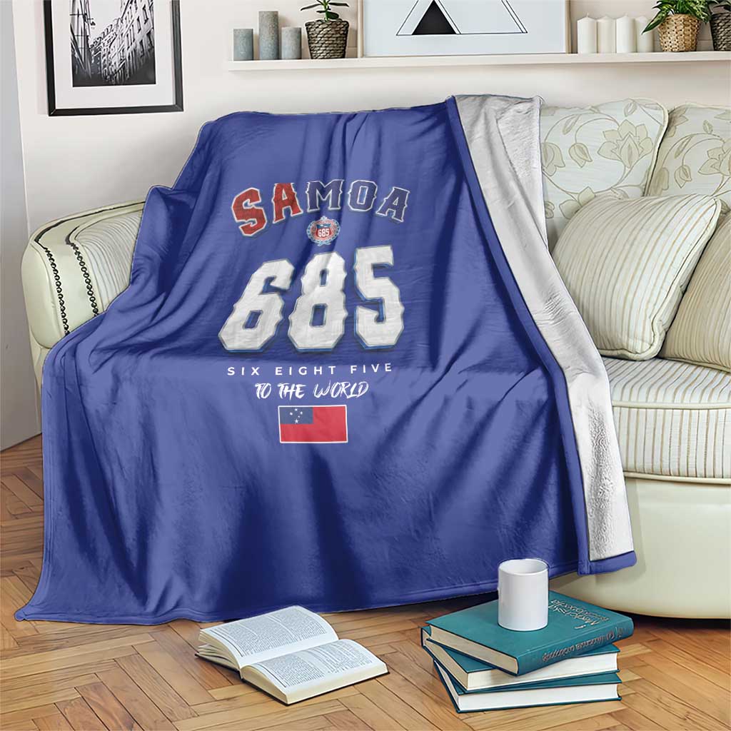 Toa Samoa Rugby Blanket Six Eight Five to The World LT03 Blue - Polynesian Pride