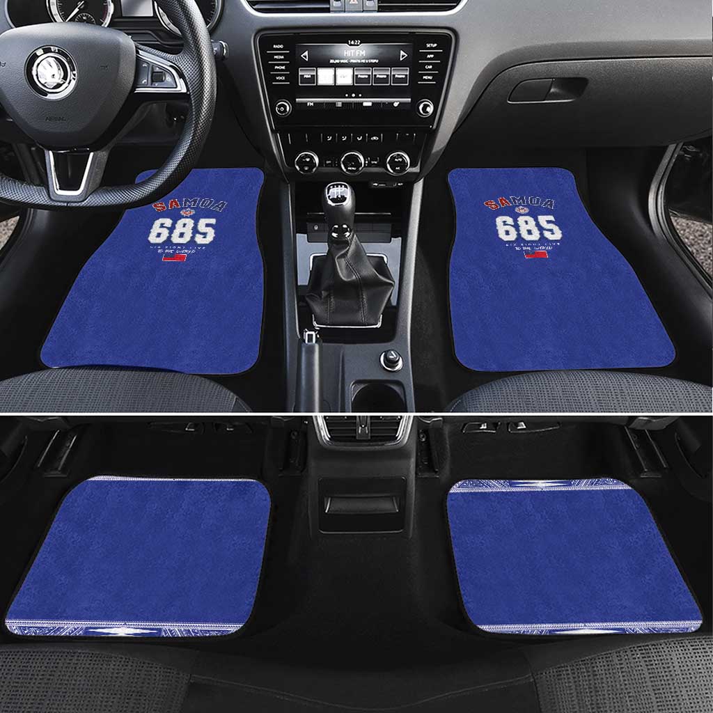 Toa Samoa Rugby Car Mats Six Eight Five to The World LT03 Set 4pcs Blue - Polynesian Pride