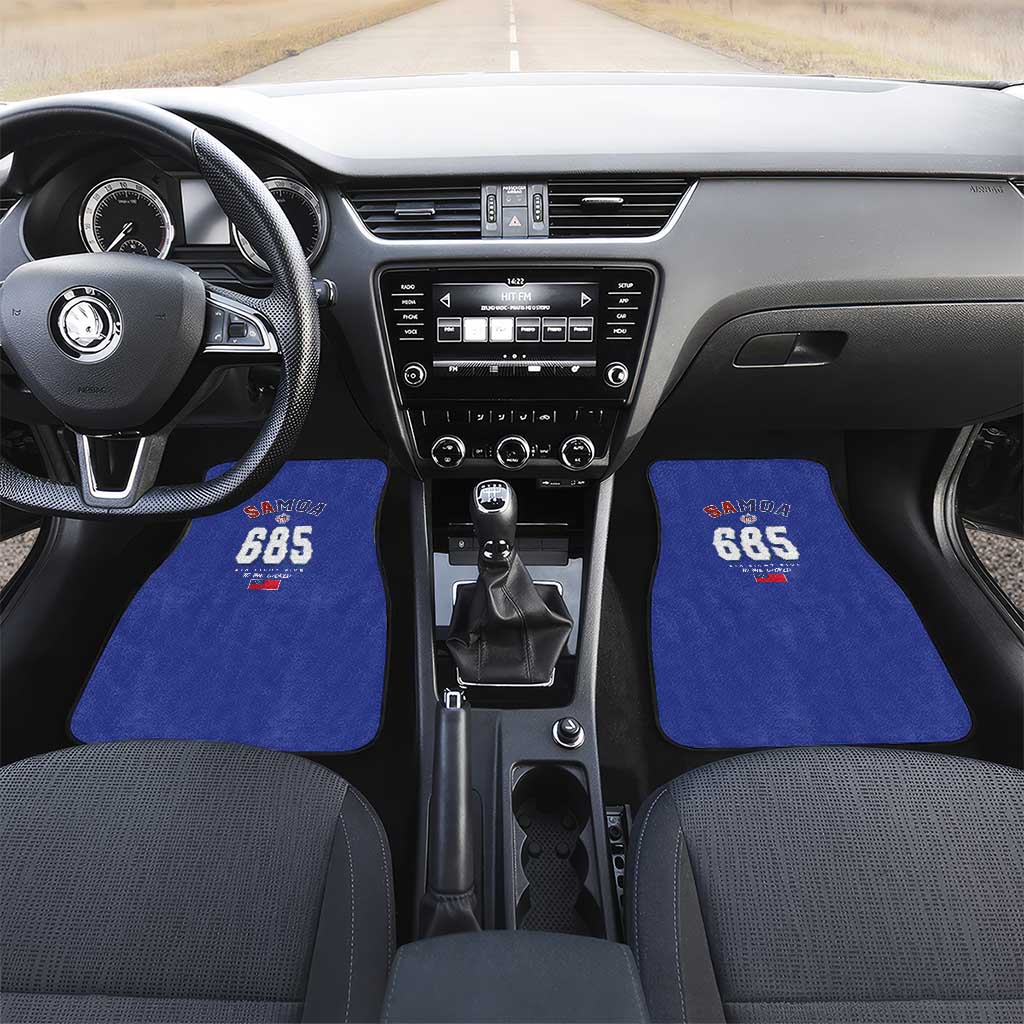 Toa Samoa Rugby Car Mats Six Eight Five to The World LT03 Set 2pcs - Front Blue - Polynesian Pride