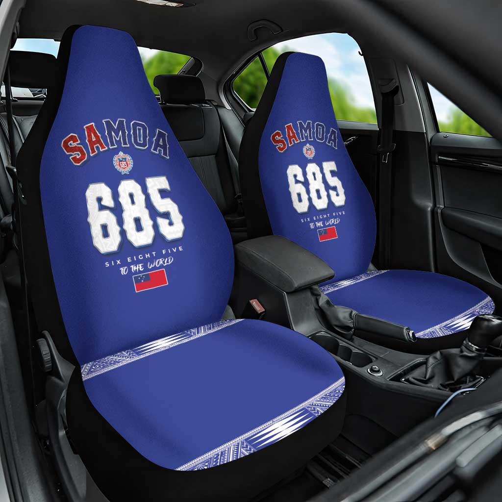 Toa Samoa Rugby Car Seat Cover Six Eight Five to The World LT03 One Size Blue - Polynesian Pride