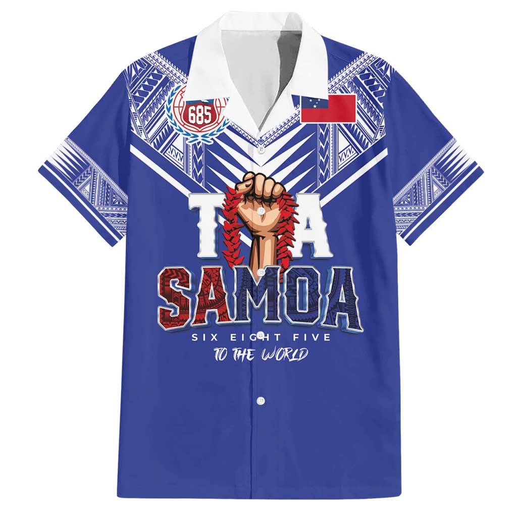 Toa Samoa Rugby Hawaiian Shirt Six Eight Five to The World LT03 Blue - Polynesian Pride