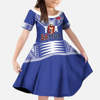 Toa Samoa Rugby Kid Short Sleeve Dress Six Eight Five to The World LT03 KID Blue - Polynesian Pride