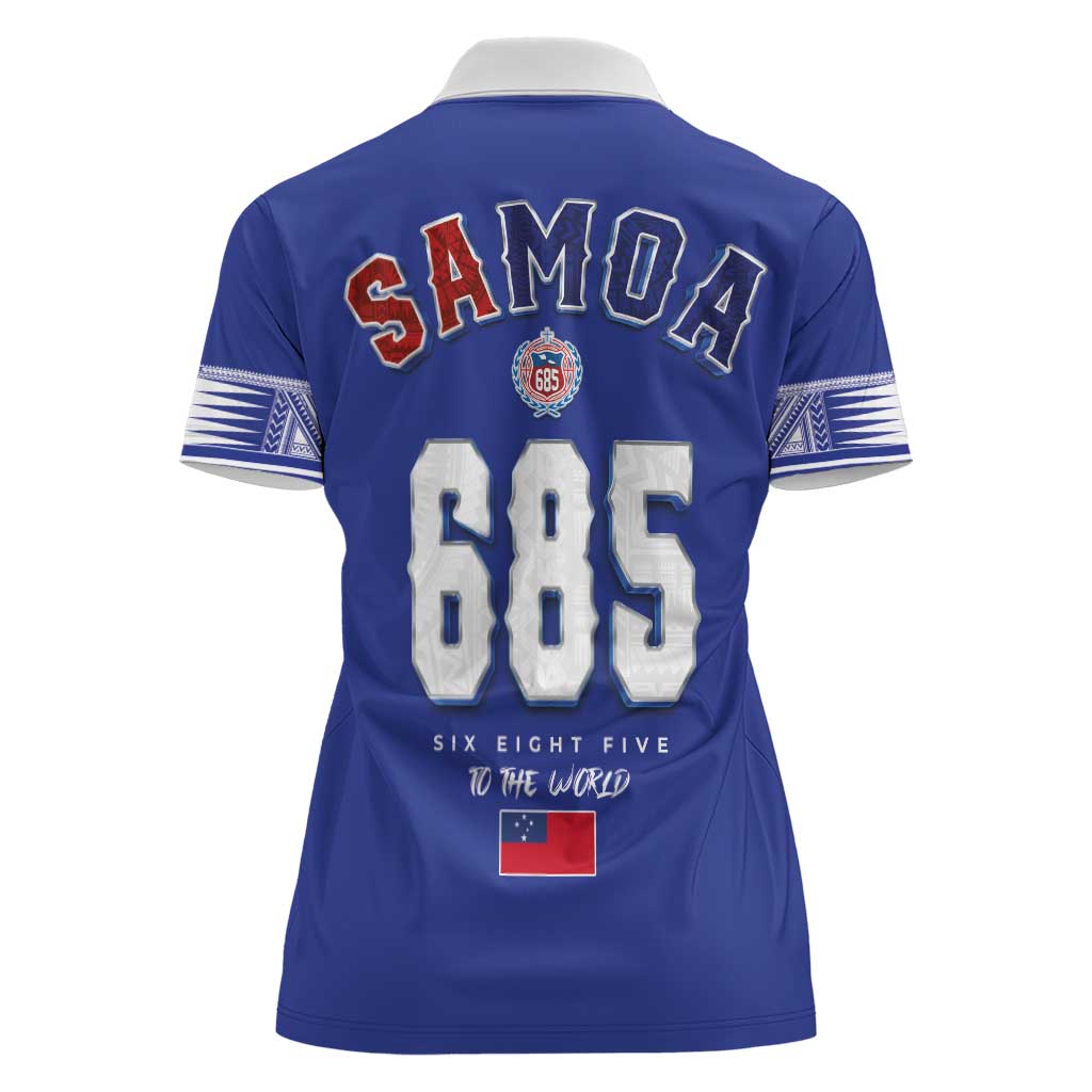 Toa Samoa Rugby Women Polo Shirt Six Eight Five to The World LT03 - Polynesian Pride