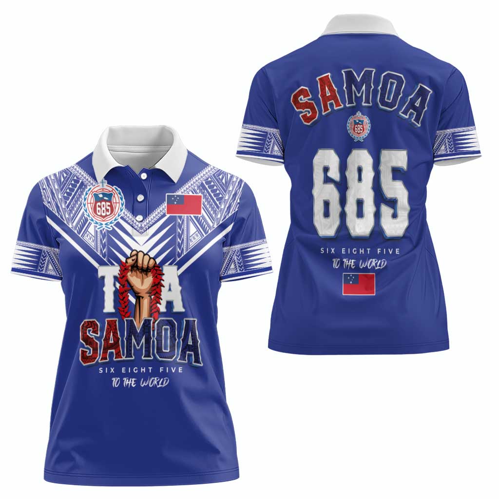 Toa Samoa Rugby Women Polo Shirt Six Eight Five to The World LT03 - Polynesian Pride