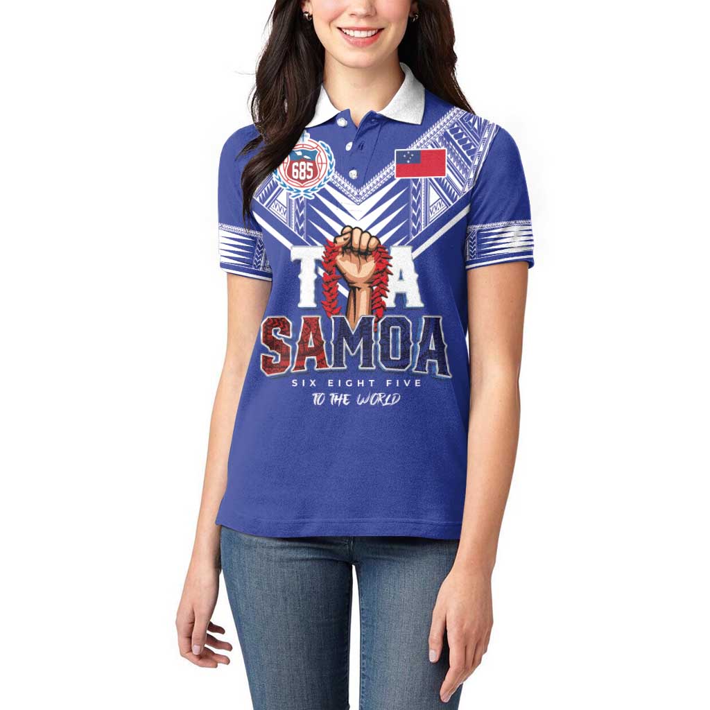 Toa Samoa Rugby Women Polo Shirt Six Eight Five to The World LT03 - Polynesian Pride