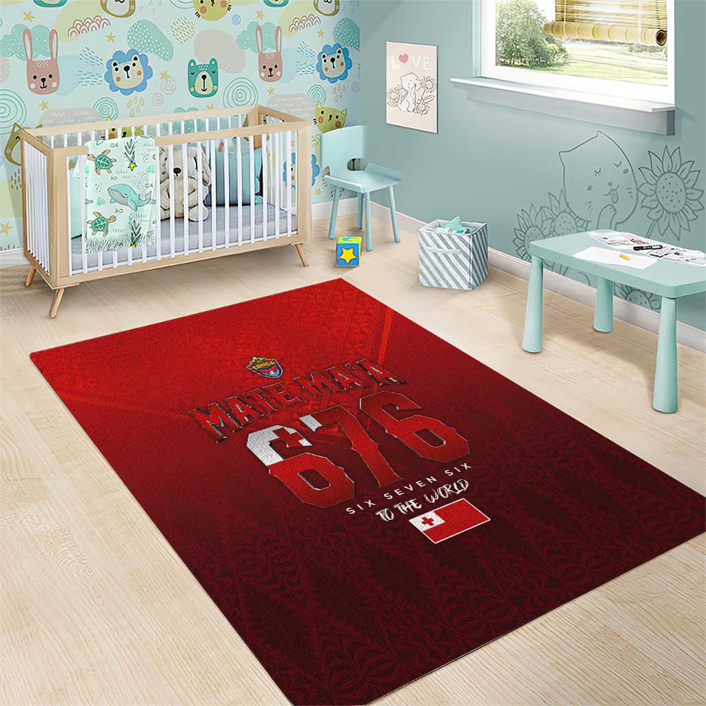 Mate Ma'a Tonga Rugby Area Rug Six Seven Six to The World LT03 - Polynesian Pride