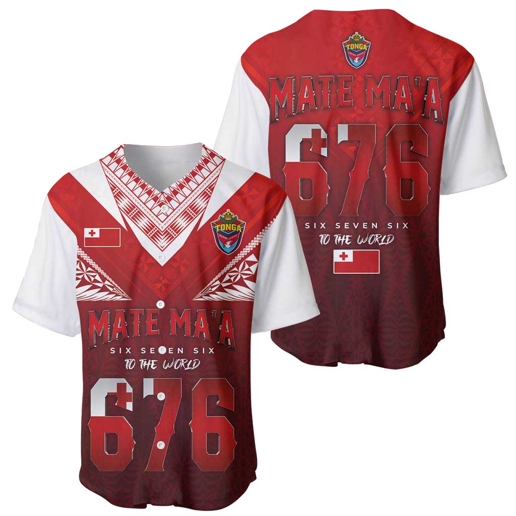 Mate Ma'a Tonga Rugby Baseball Jersey Six Seven Six to The World LT03 - Polynesian Pride