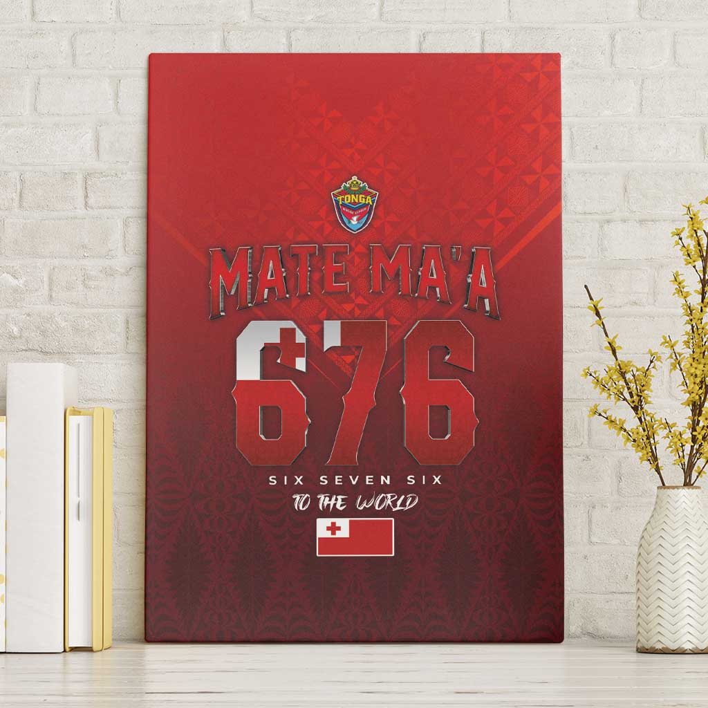 Mate Ma'a Tonga Rugby Canvas Wall Art Six Seven Six to The World LT03 Without Frame Red - Polynesian Pride