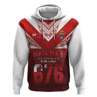 Mate Ma'a Tonga Rugby Hoodie Six Seven Six to The World LT03 Pullover Hoodie Red - Polynesian Pride