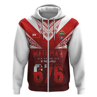 Mate Ma'a Tonga Rugby Hoodie Six Seven Six to The World LT03 Zip Hoodie Red - Polynesian Pride