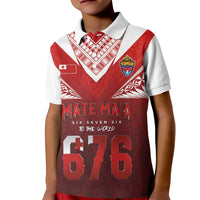Mate Ma'a Tonga Rugby Kid Polo Shirt Six Seven Six to The World LT03 Kid Red - Polynesian Pride