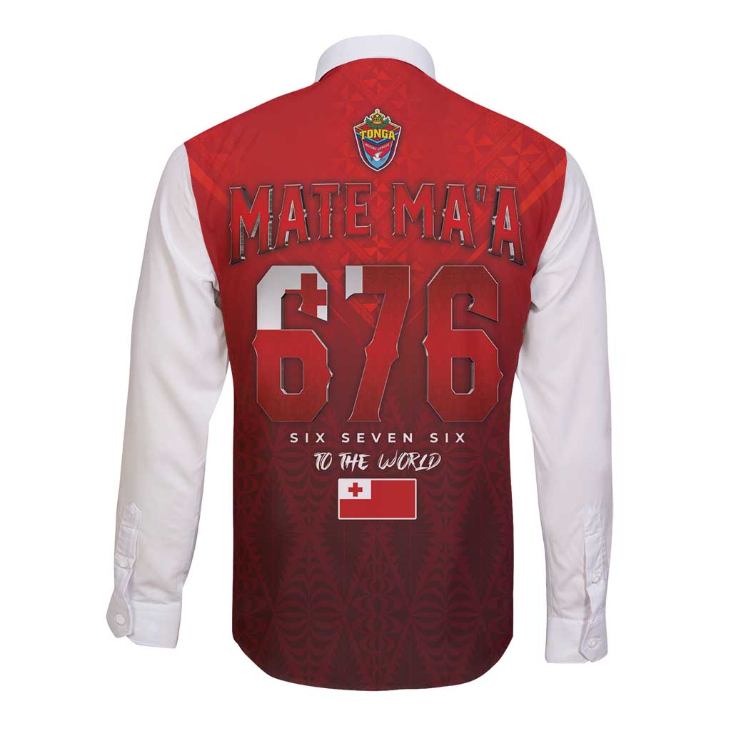 Mate Ma'a Tonga Rugby Long Sleeve Button Shirt Six Seven Six to The World LT03 - Polynesian Pride