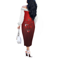 Mate Ma'a Tonga Rugby Off The Shoulder Long Sleeve Dress Six Seven Six to The World LT03 - Polynesian Pride