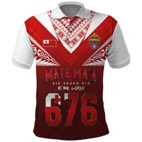 Mate Ma'a Tonga Rugby Polo Shirt Six Seven Six to The World LT03 Red - Polynesian Pride