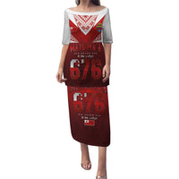 Mate Ma'a Tonga Rugby Puletasi Six Seven Six to The World LT03 Long Dress Red - Polynesian Pride