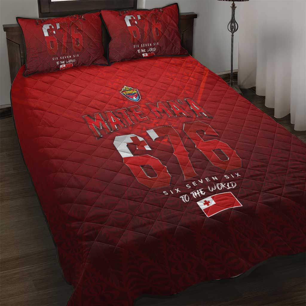 Mate Ma'a Tonga Rugby Quilt Bed Set Six Seven Six to The World LT03 Red - Polynesian Pride