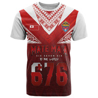 Mate Ma'a Tonga Rugby T Shirt Six Seven Six to The World LT03 Red - Polynesian Pride