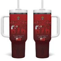 Mate Ma'a Tonga Rugby Tumbler With Handle Six Seven Six to The World LT03 One Size: 40 oz Red - Polynesian Pride