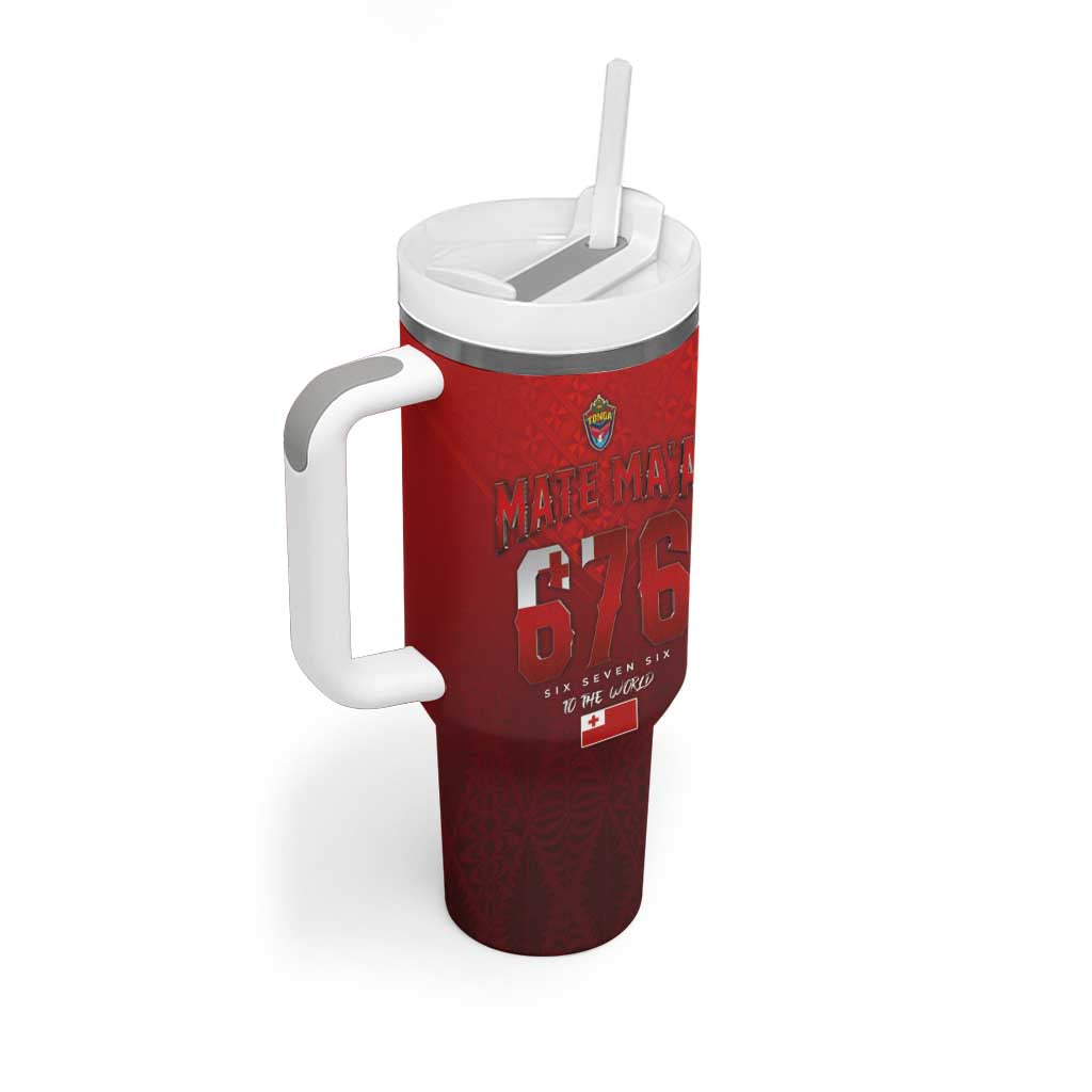 Mate Ma'a Tonga Rugby Tumbler With Handle Six Seven Six to The World LT03 - Polynesian Pride