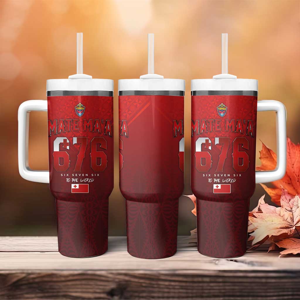 Mate Ma'a Tonga Rugby Tumbler With Handle Six Seven Six to The World LT03 - Polynesian Pride