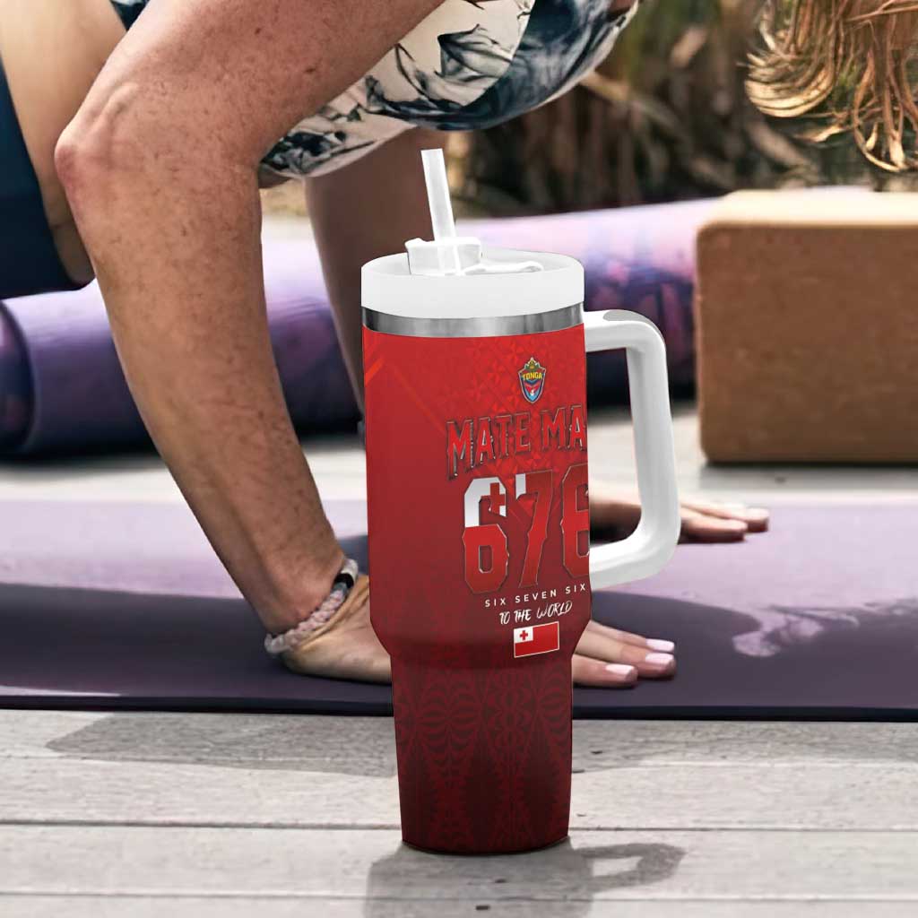 Mate Ma'a Tonga Rugby Tumbler With Handle Six Seven Six to The World LT03 - Polynesian Pride